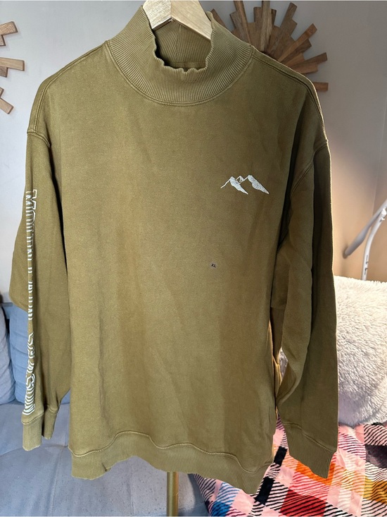 aerie Tops - aerie Mountain Season Mock Neck Sweatshirt with White Mountain Graphic
